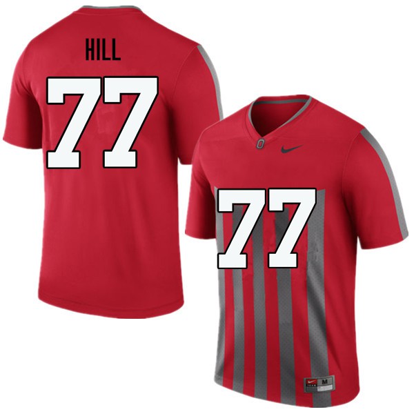 Ohio State Buckeyes #77 Michael Hill Men Embroidery Jersey Throwback